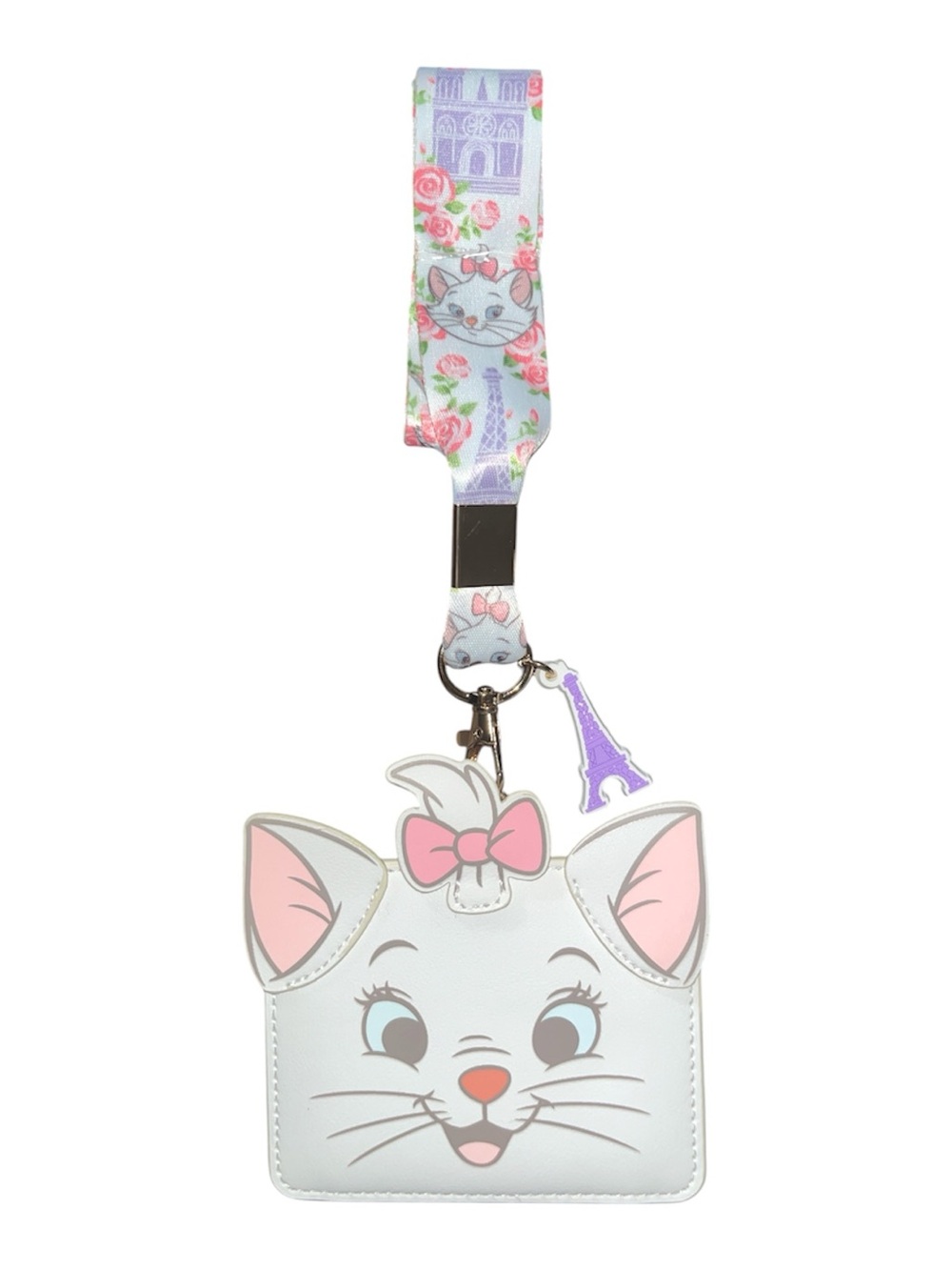 Loungefly Disney Aristocats Marie Cat Card Holder with Floral Lanyard